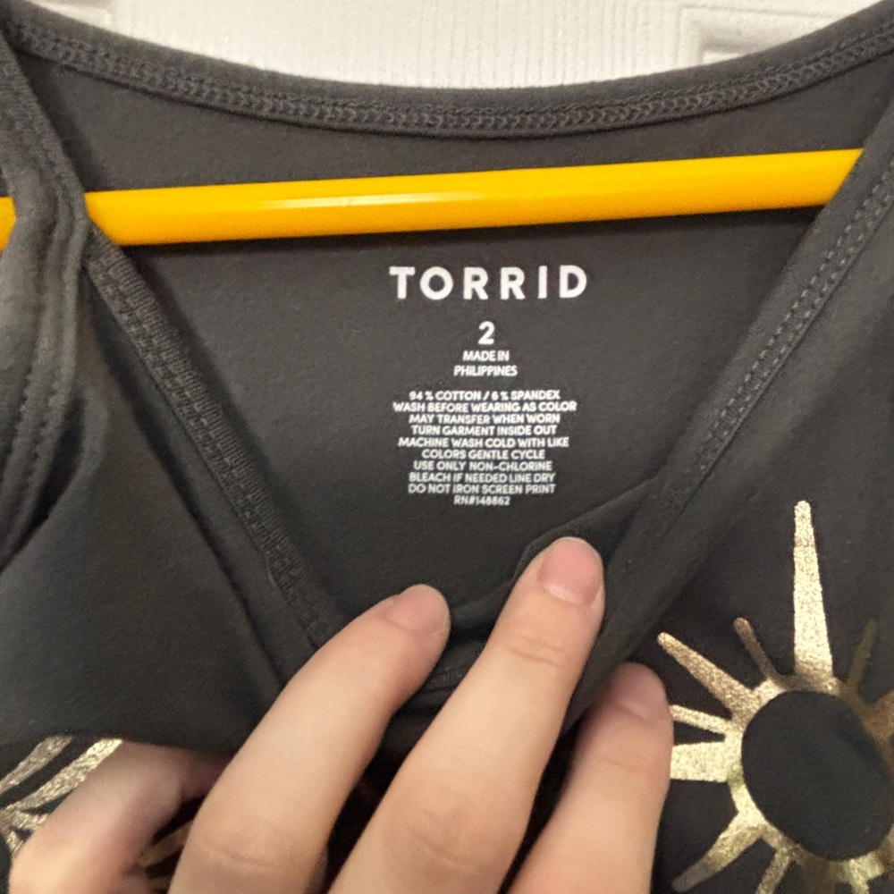 Torrid Gray Icon Crop Tank - Picture 3 of 3